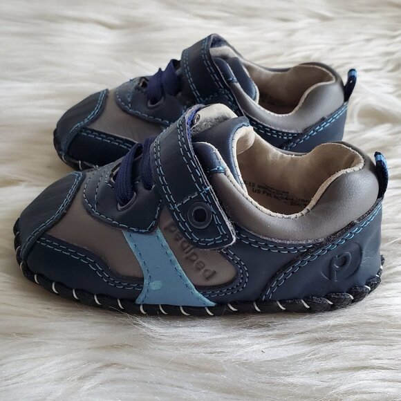 Pediped Franklin Navy/Gray Boy Shoes SZ 6-12 Months - Picture 5 of 10